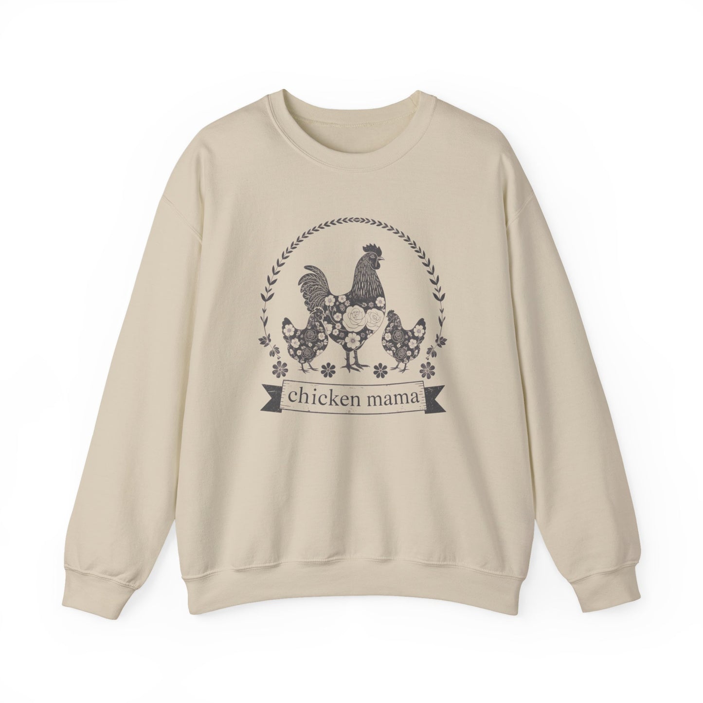 Chicken Mama illustration sweatshirt | hen flock floral design