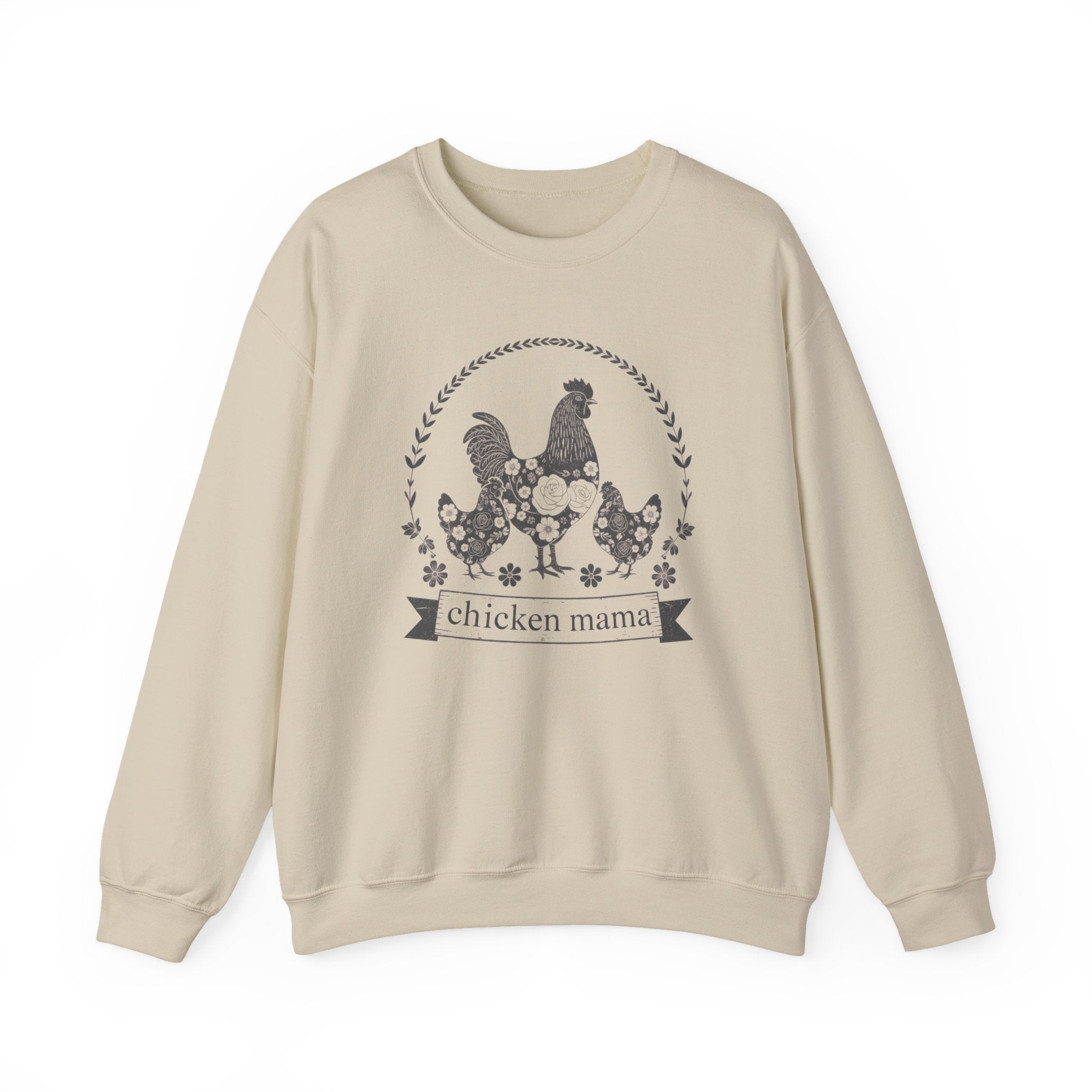 Chicken Mama illustration sweatshirt | hen flock floral design
