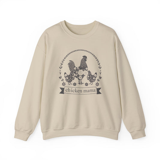 Chicken Mama illustration sweatshirt | hen flock floral design