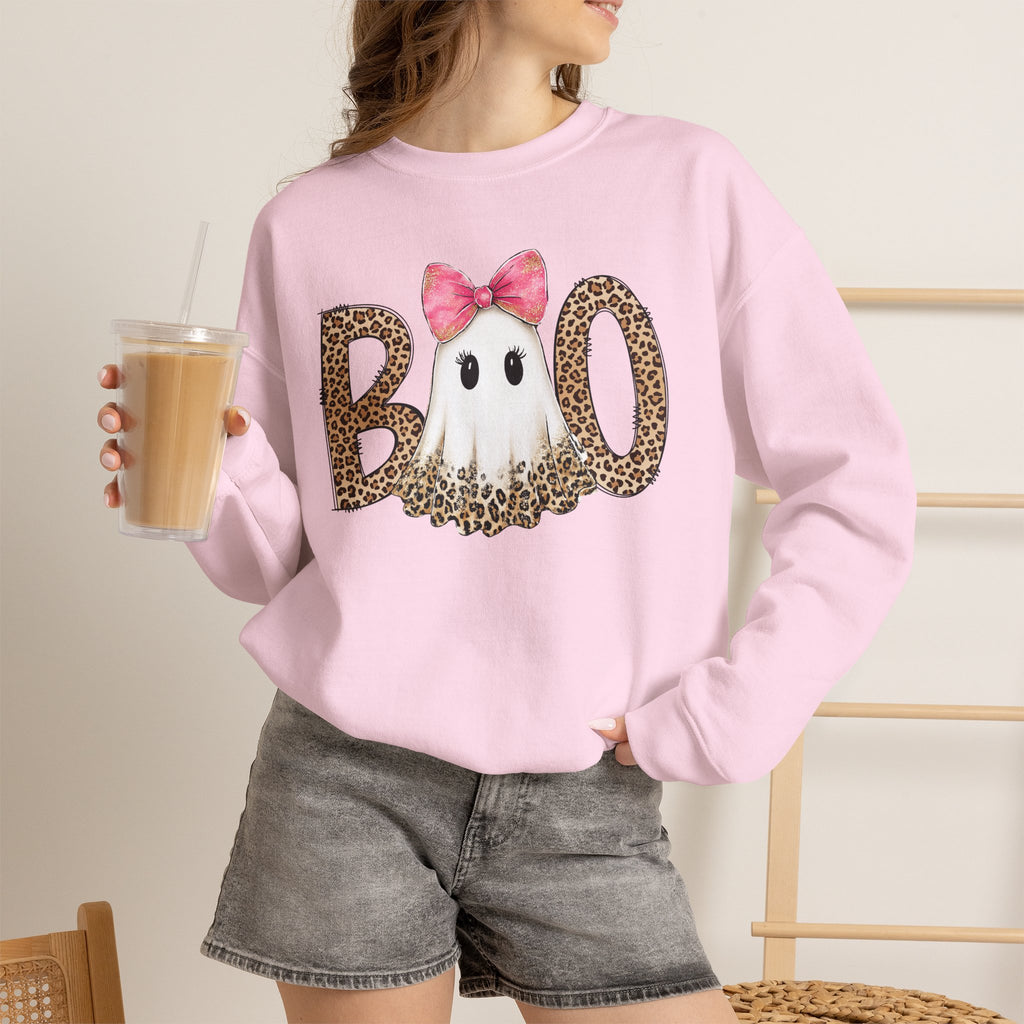 Leopard "Boo" Ghost Crewneck