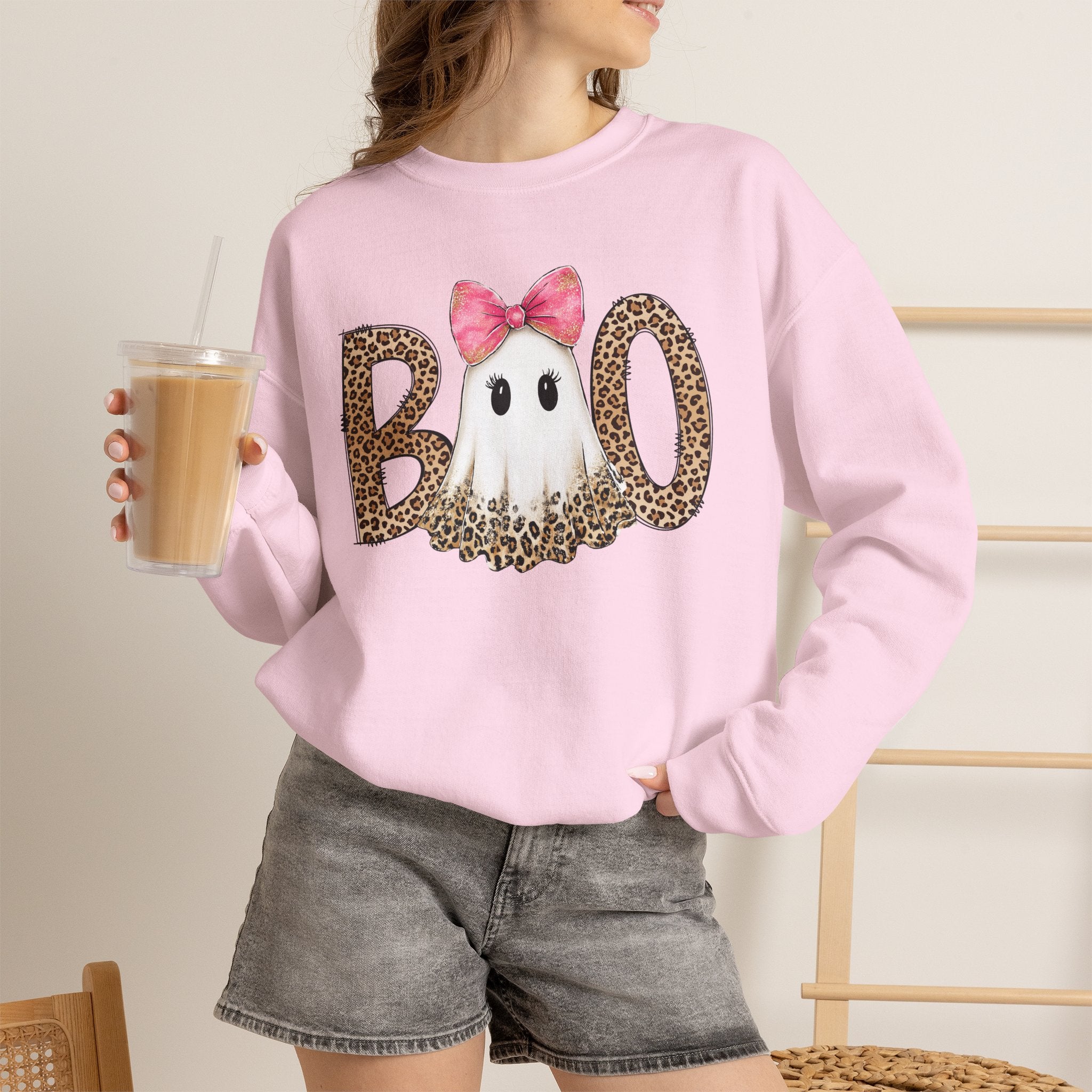 Leopard "Boo" Ghost Crewneck
