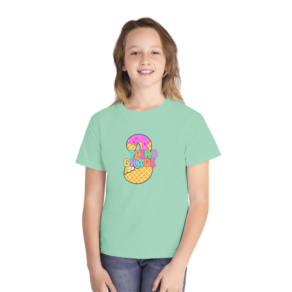 Third Grade Ice Cream Pencil Youth Tee