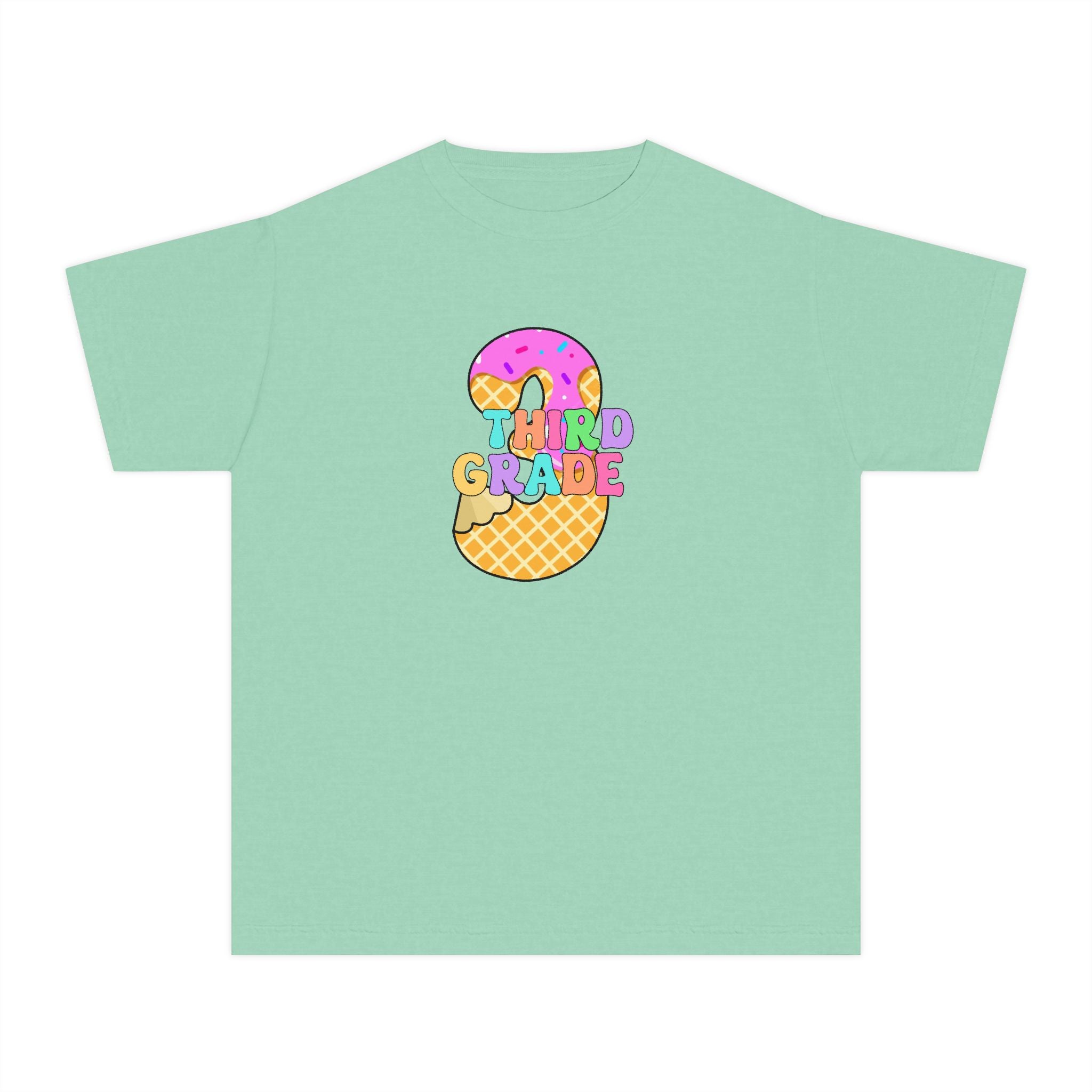 Third Grade Ice Cream Pencil Youth Tee