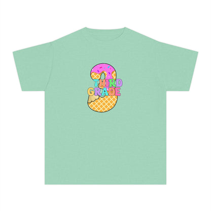 Third Grade Ice Cream Pencil Youth Tee