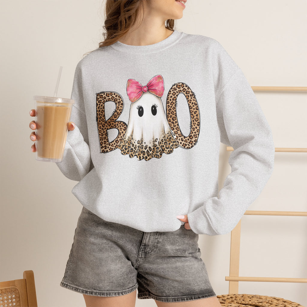Leopard "Boo" Ghost Crewneck