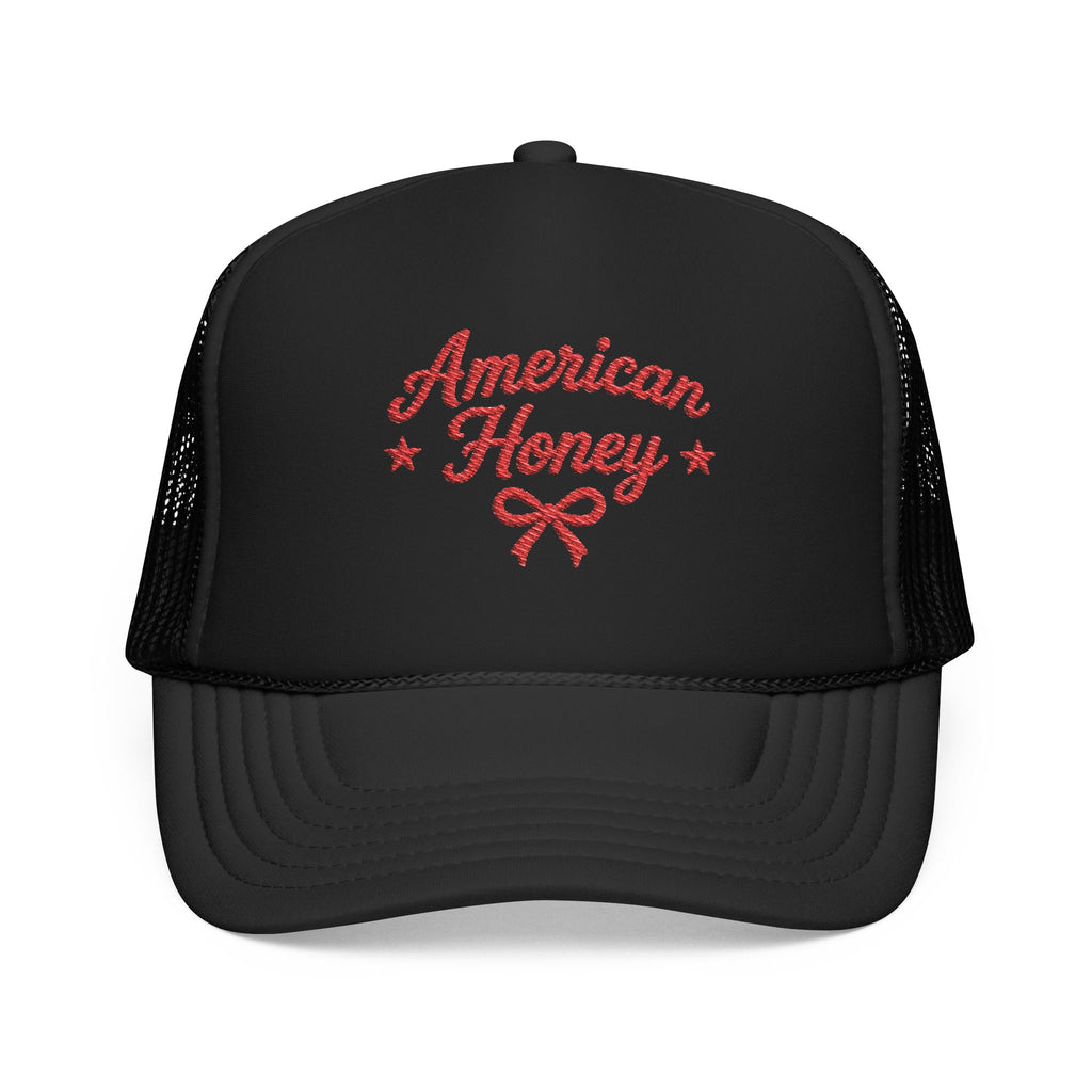 American Honey Embroidered Trucker Hat | Cute Patriotic Boutique Hat