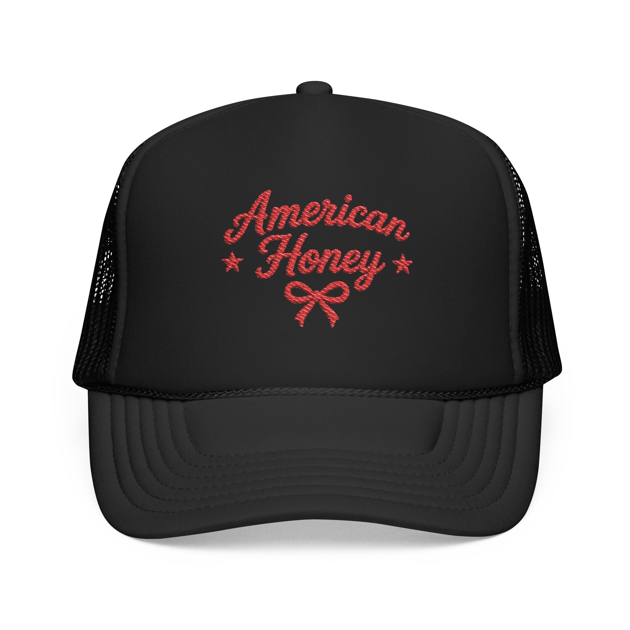 American Honey Embroidered Trucker Hat | Cute Patriotic Boutique Hat
