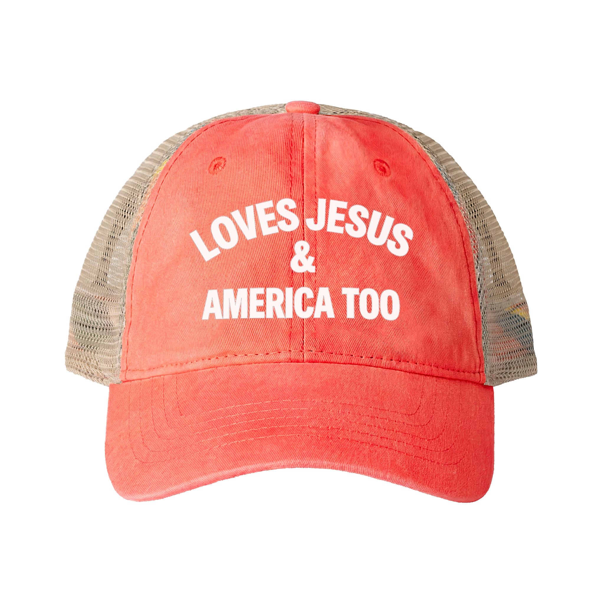 Loves Jesus & America Too Trucker Hat