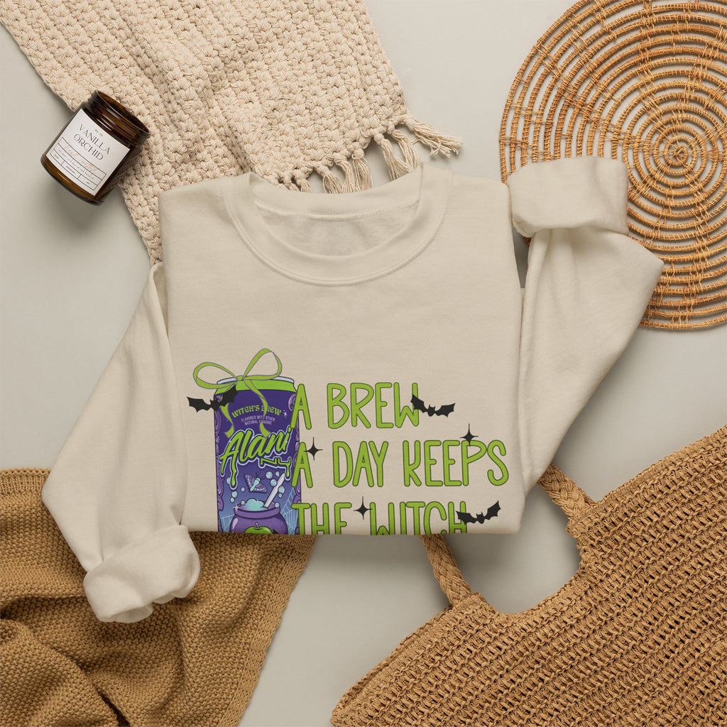 "A Brew A Day Keeps the Witch Away" Halloween Crewneck