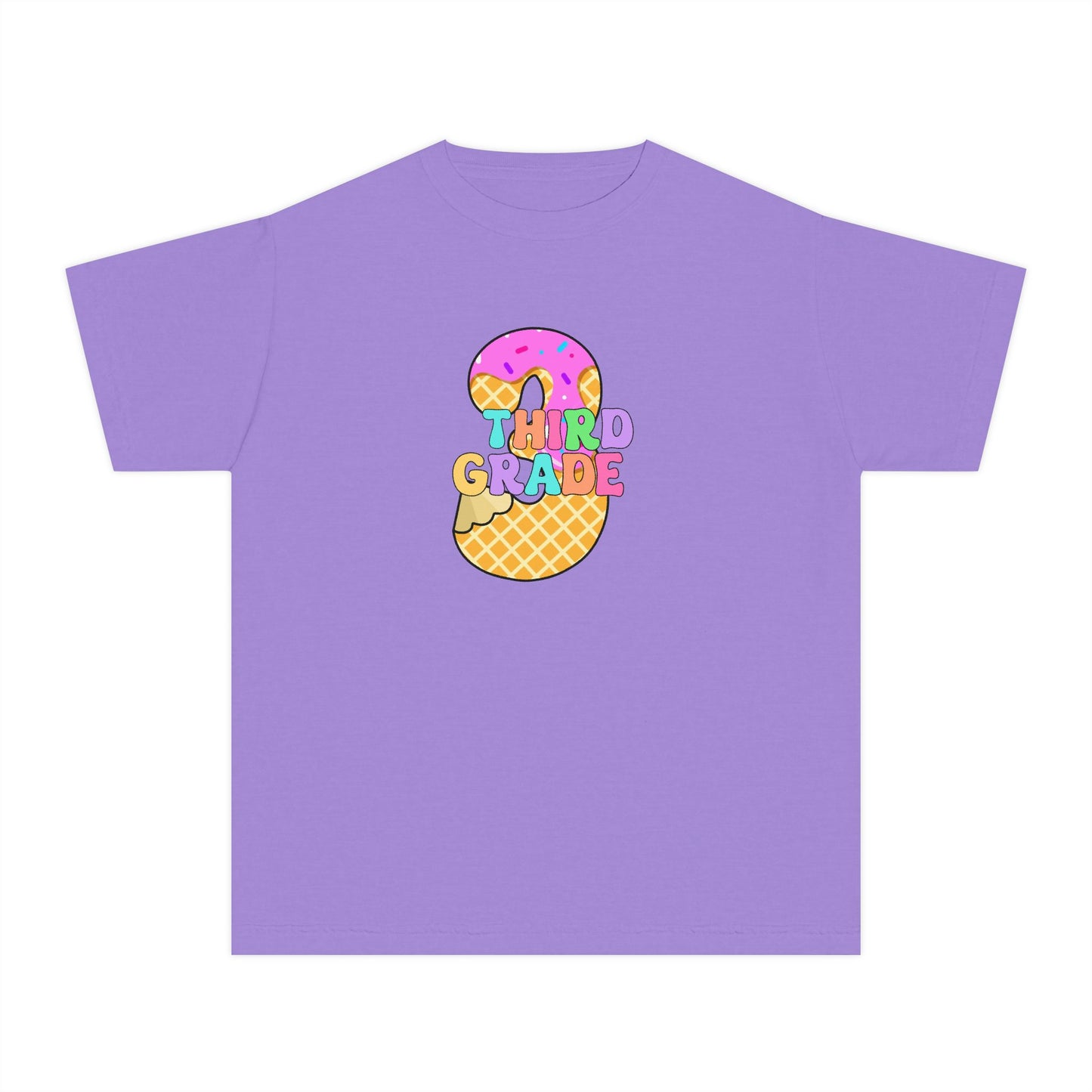 Third Grade Ice Cream Pencil Youth Tee