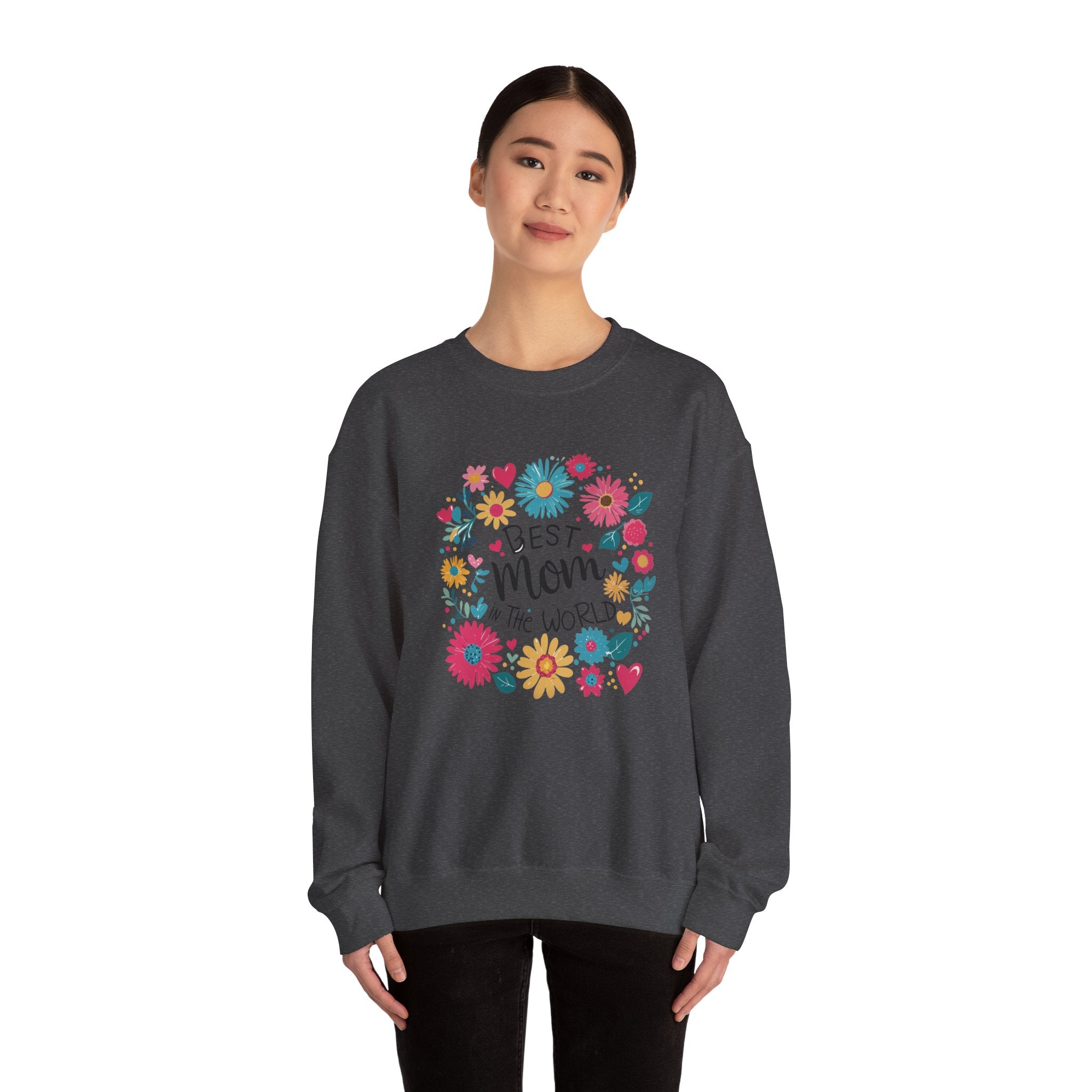 Unisex Heavy Blend™ Crewneck Sweatshirt “Best Mom in the World”