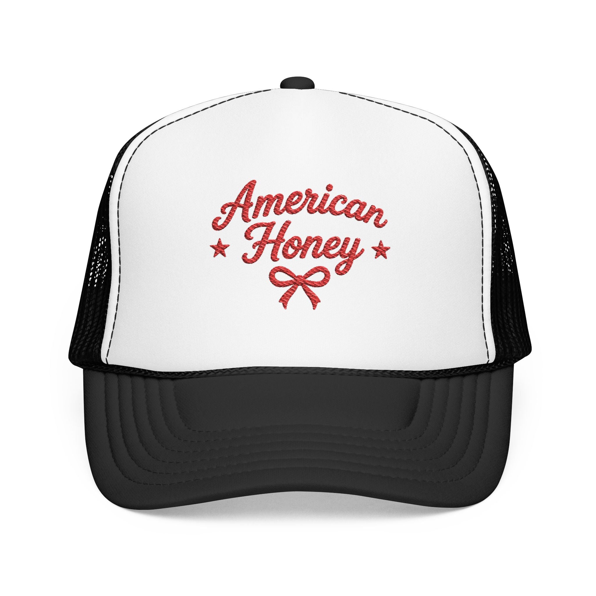 American Honey Embroidered Trucker Hat | Cute Patriotic Boutique Hat