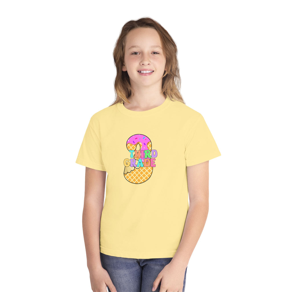 Third Grade Ice Cream Pencil Youth Tee