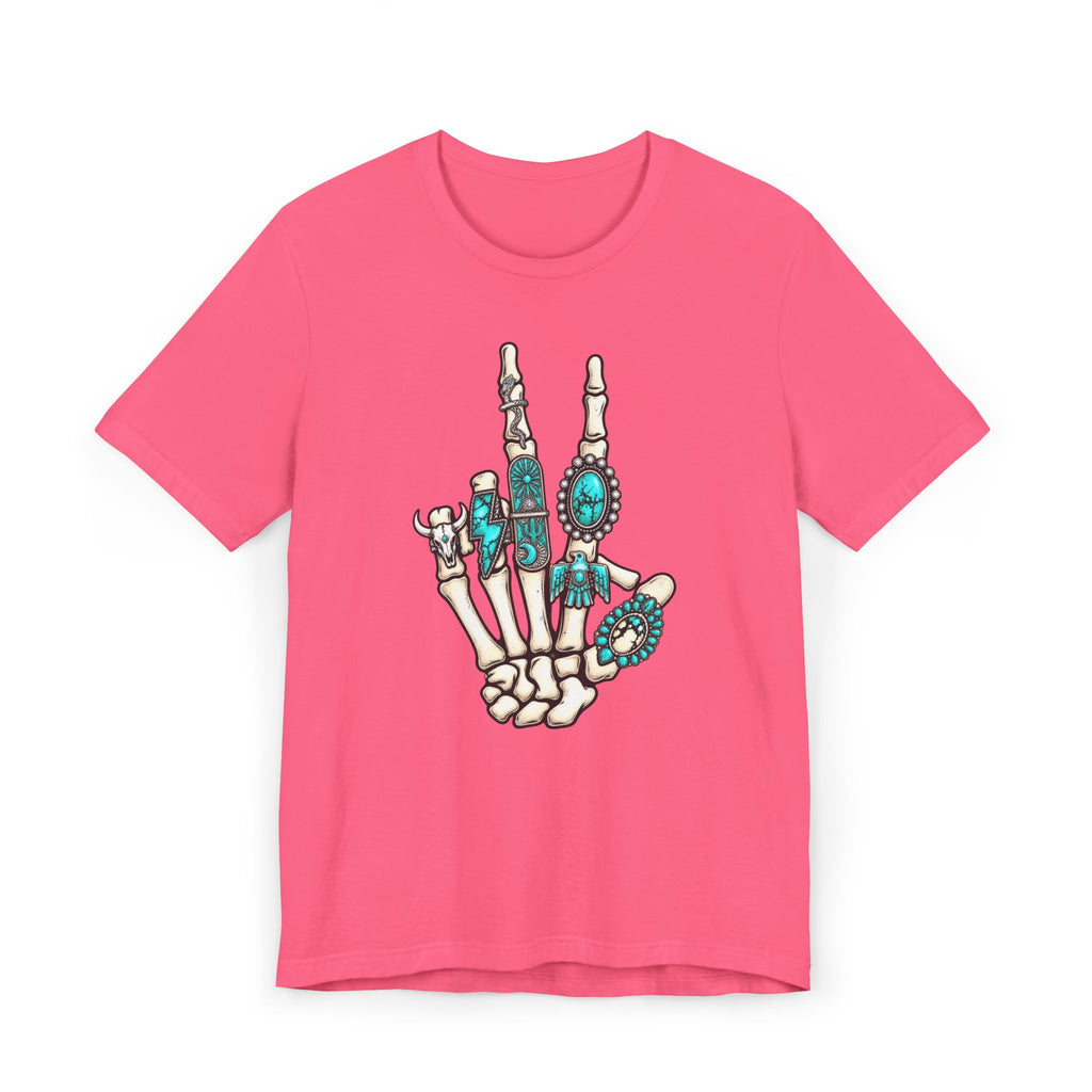 Turquoise Boho Skeleton Hand T‑Shirt