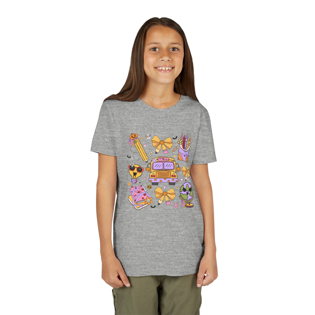 Cute Bus, Globe & Crayon Halloween Tee
