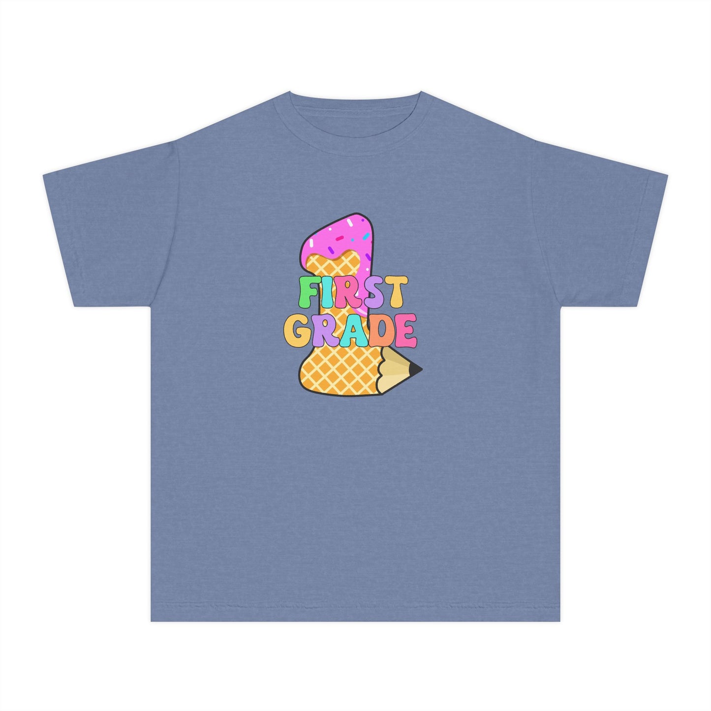 First Grade Ice Cream Pencil Youth Tee
