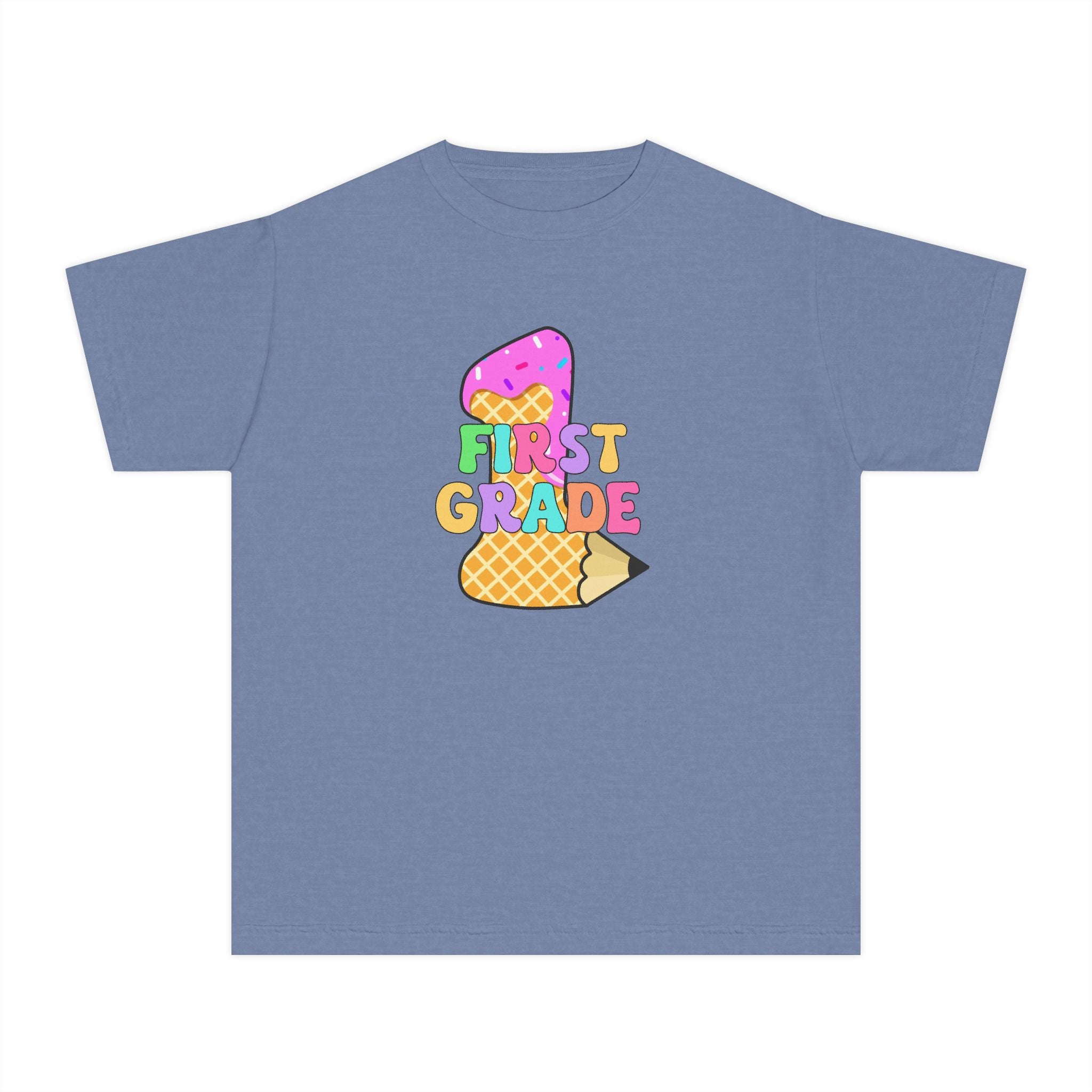First Grade Ice Cream Pencil Youth Tee