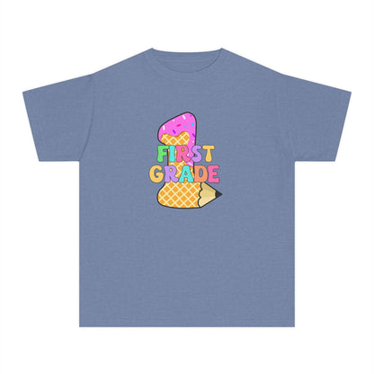 First Grade Ice Cream Pencil Youth Tee