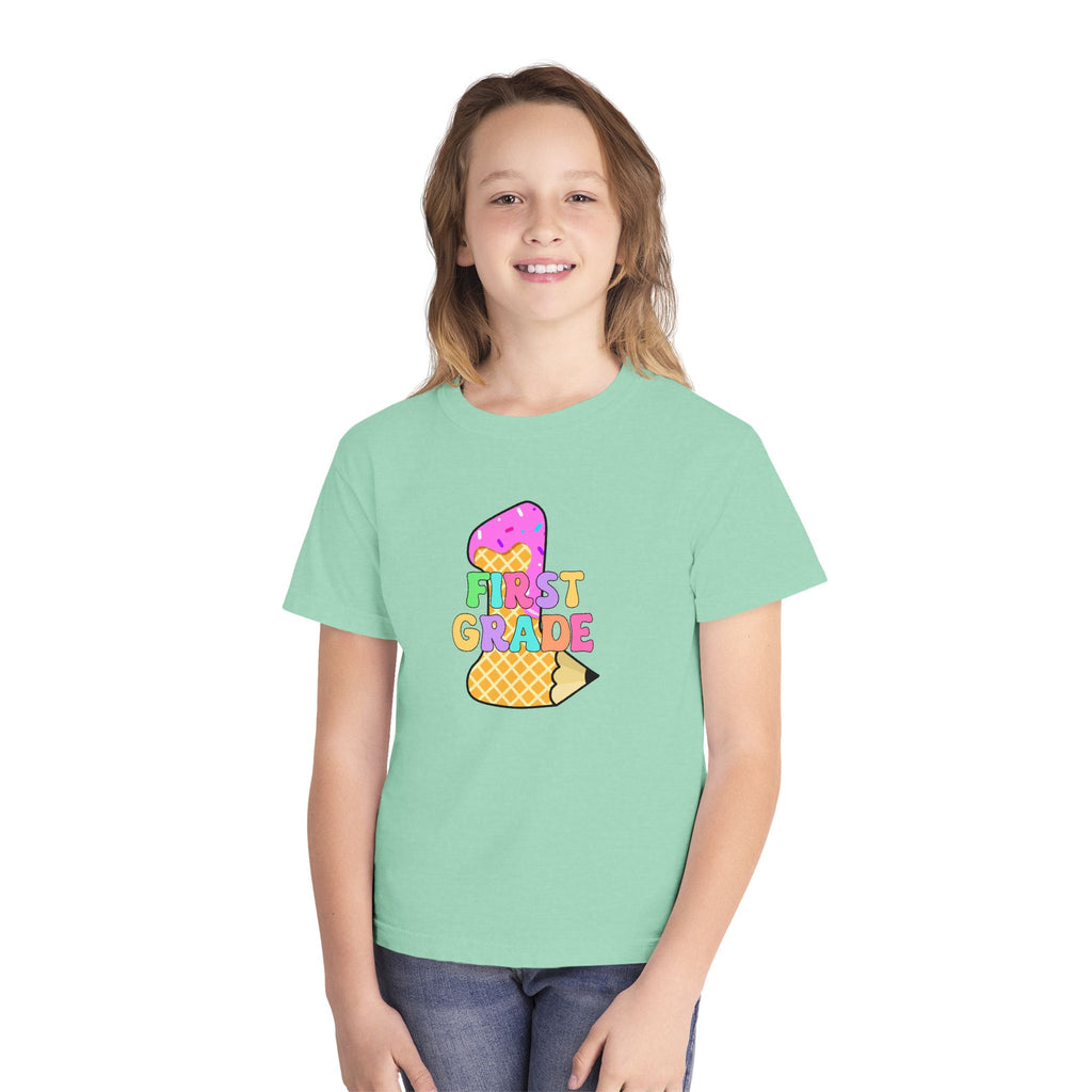 First Grade Ice Cream Pencil Youth Tee