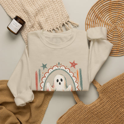 Retro Boo Ghost Crewneck Sweatshirt