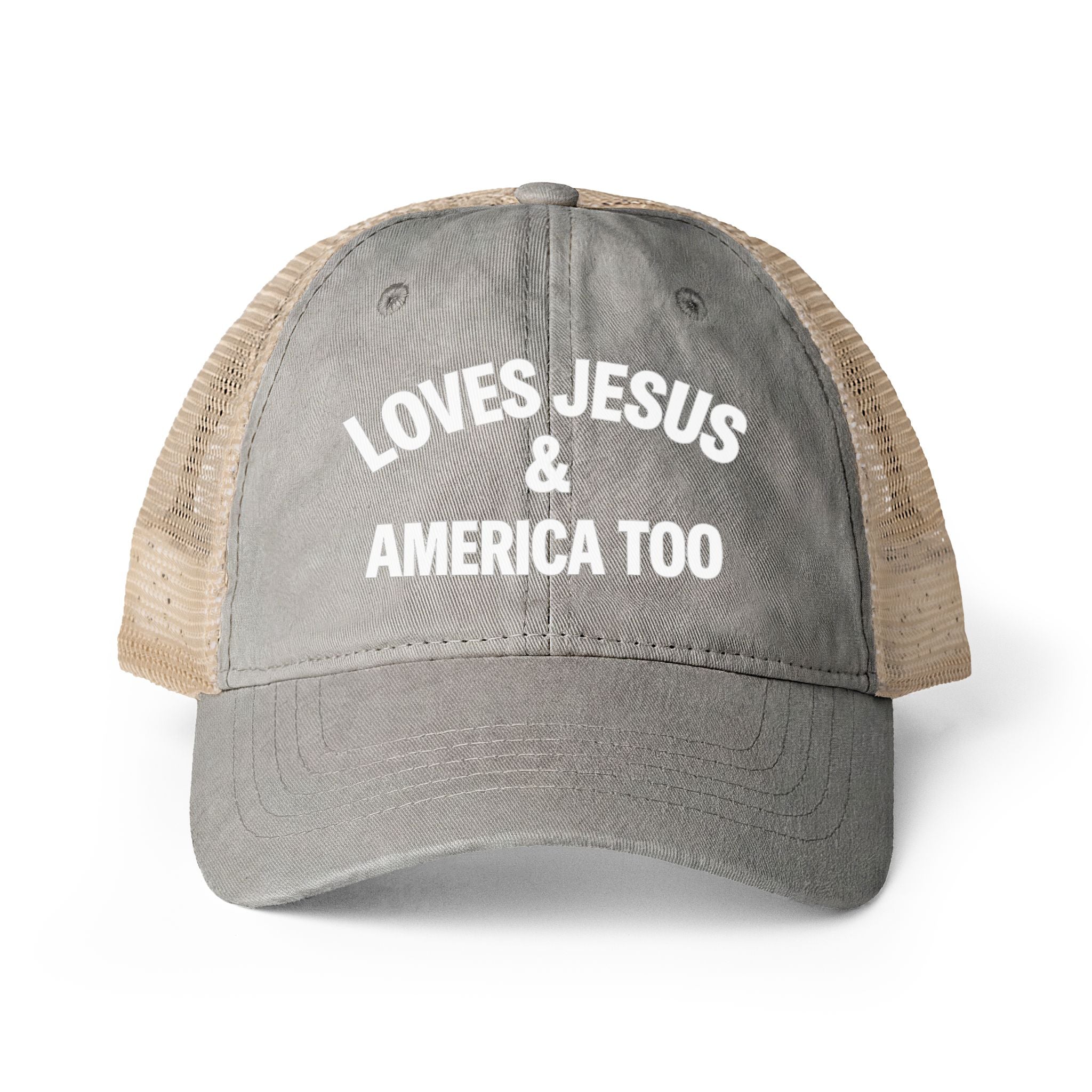 Loves Jesus & America Too Trucker Hat
