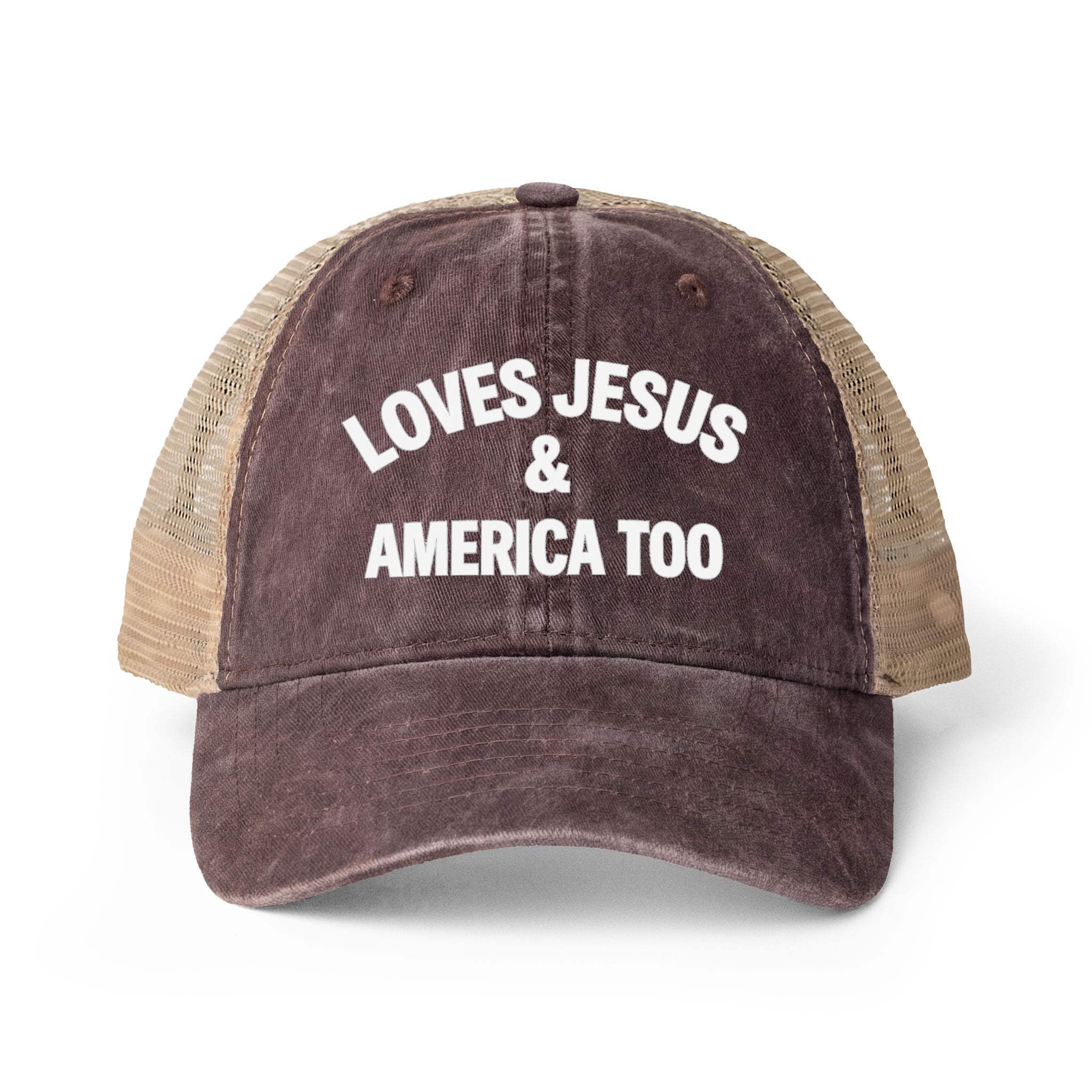 Loves Jesus & America Too Trucker Hat