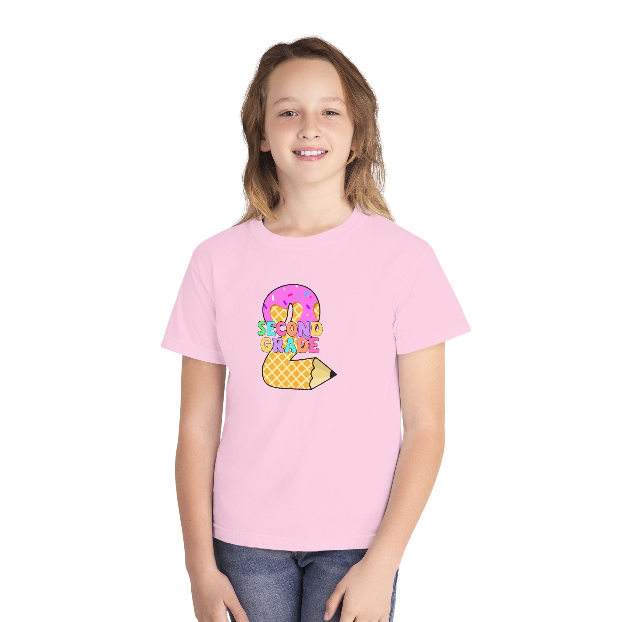 Second Grade Ice Cream Pencil Youth Tee