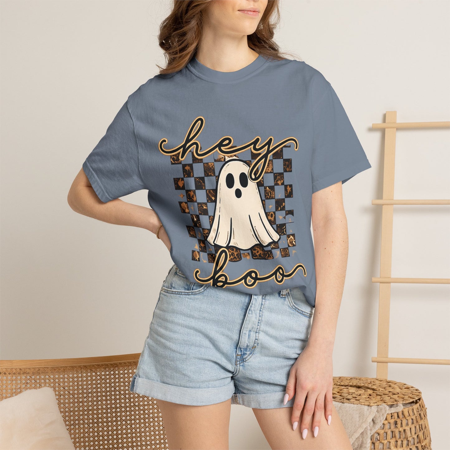 Hey Boo Checkered Tee