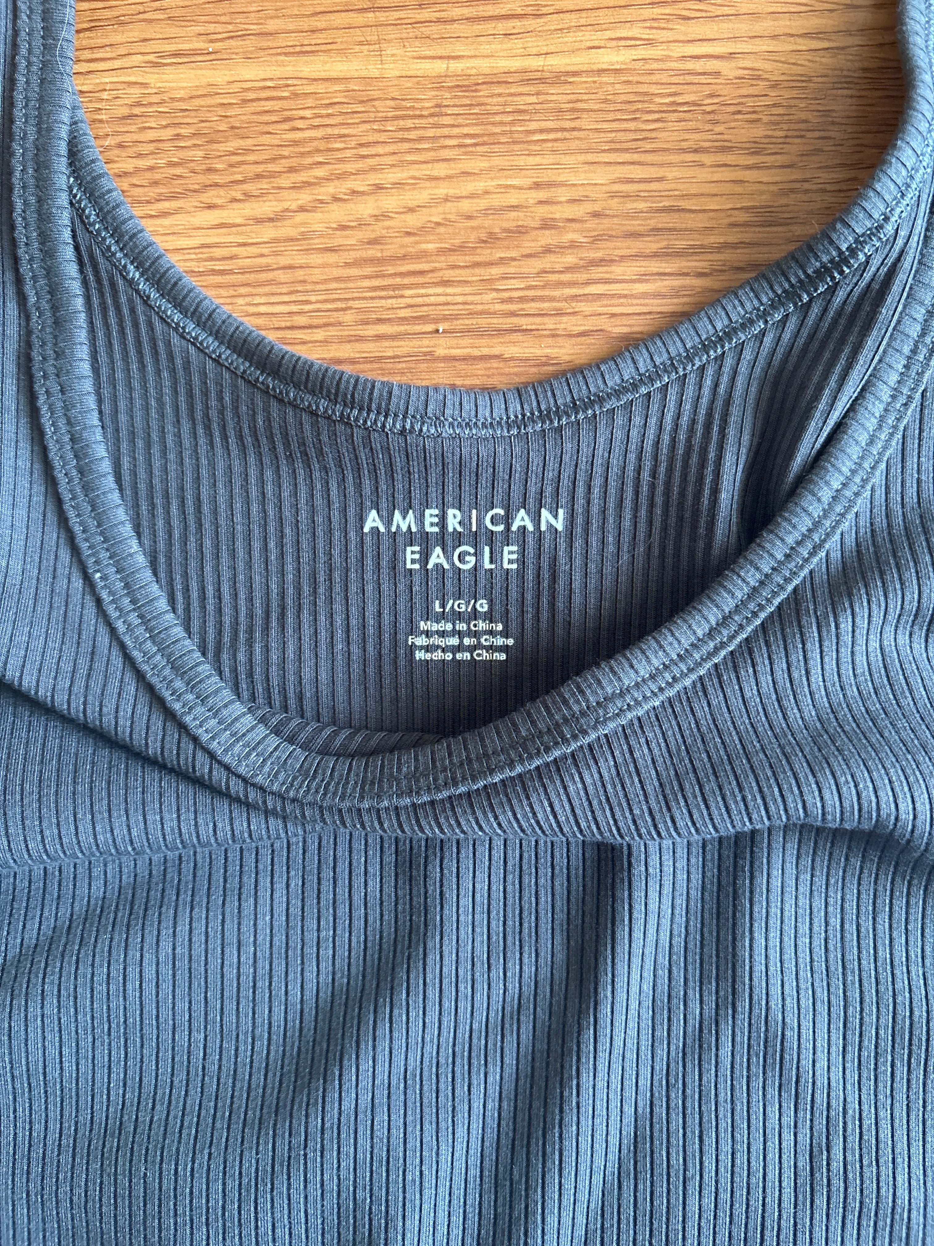 American Eagle Ribbed Short Sleeve Bodysuit | Large