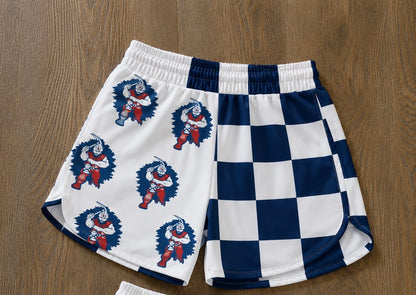 Custom School Spirit Checkered Athletic Shorts- Pre Order