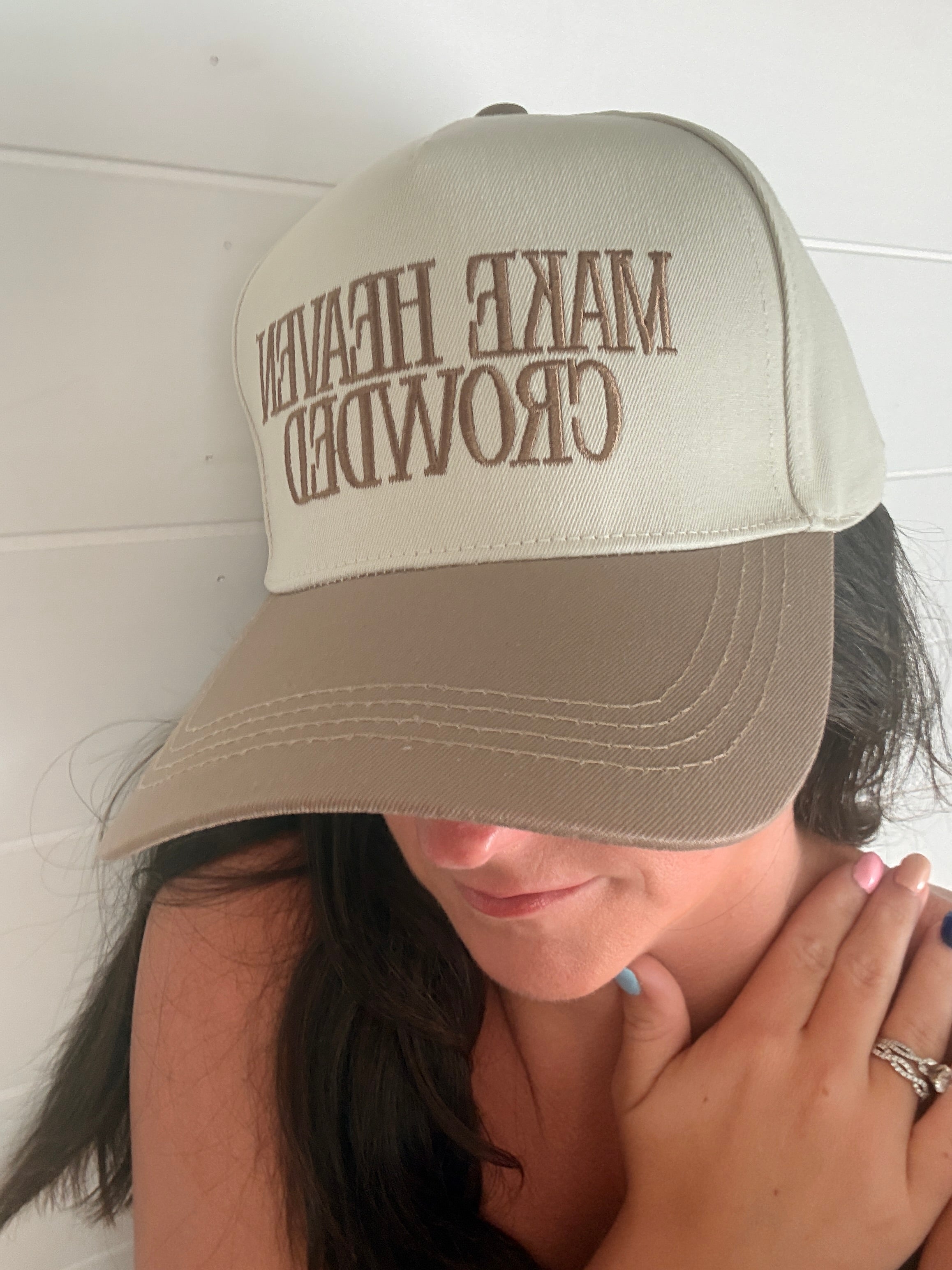 Make Heaven Crowded Two-tone Canvas Cotton Cap