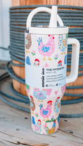 The Hydrate+ 40oz Tumbler - Fiesta Chickens PRE ORDER