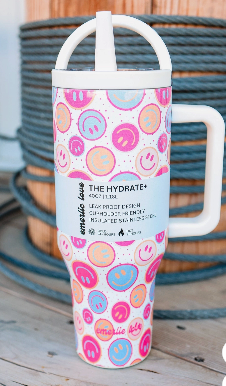 The Hydrate+ 40oz Tumbler - Happy Daze PRE ORDER