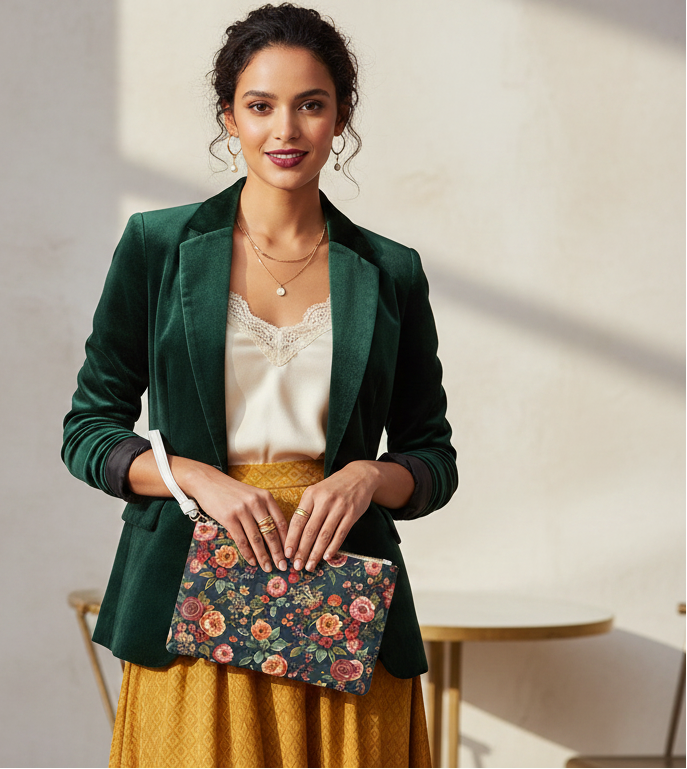 Floral Vintage Clutch Bag