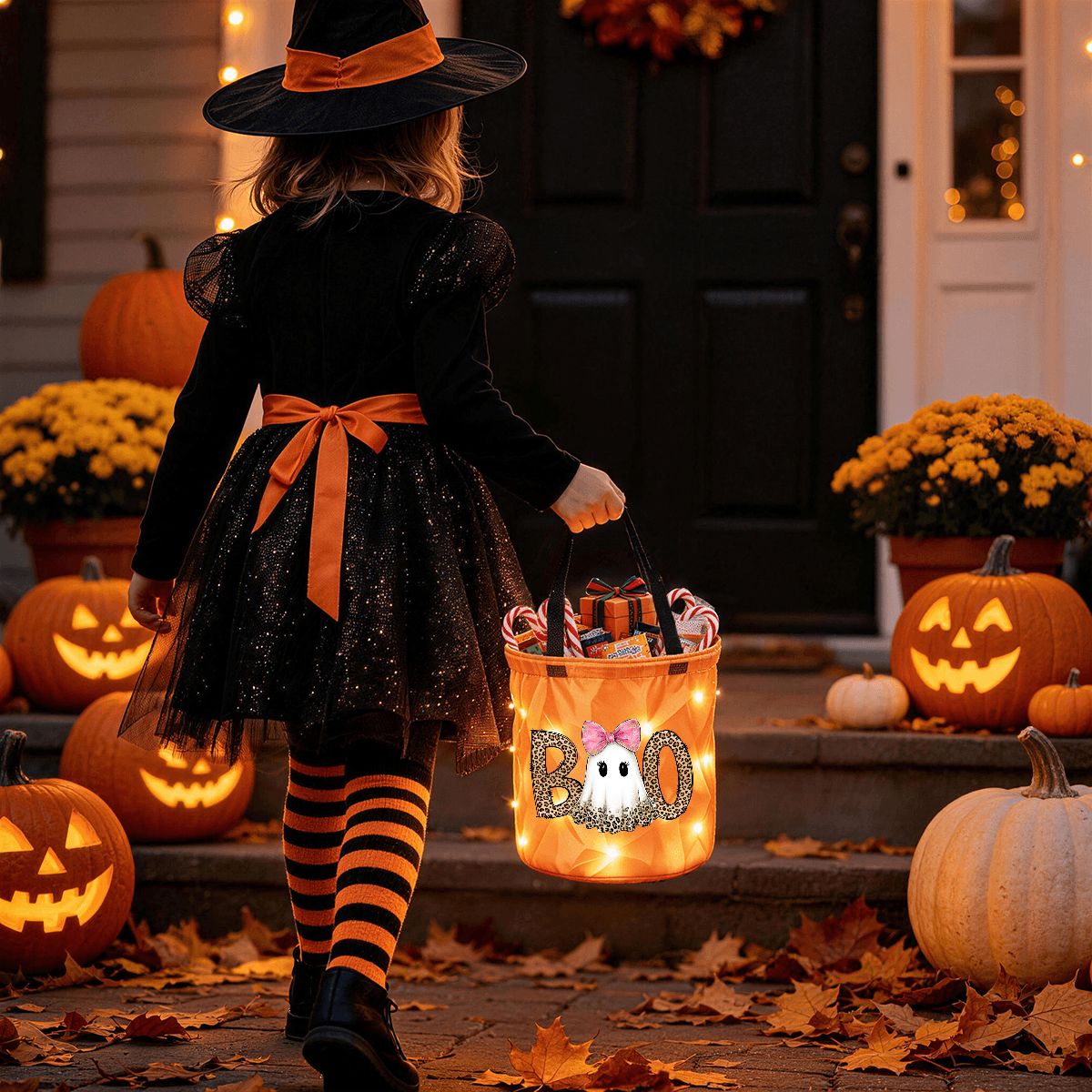 Light Up Halloween Basket