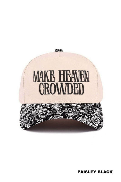 Make Heaven Crowded Two-tone Canvas Cotton Cap