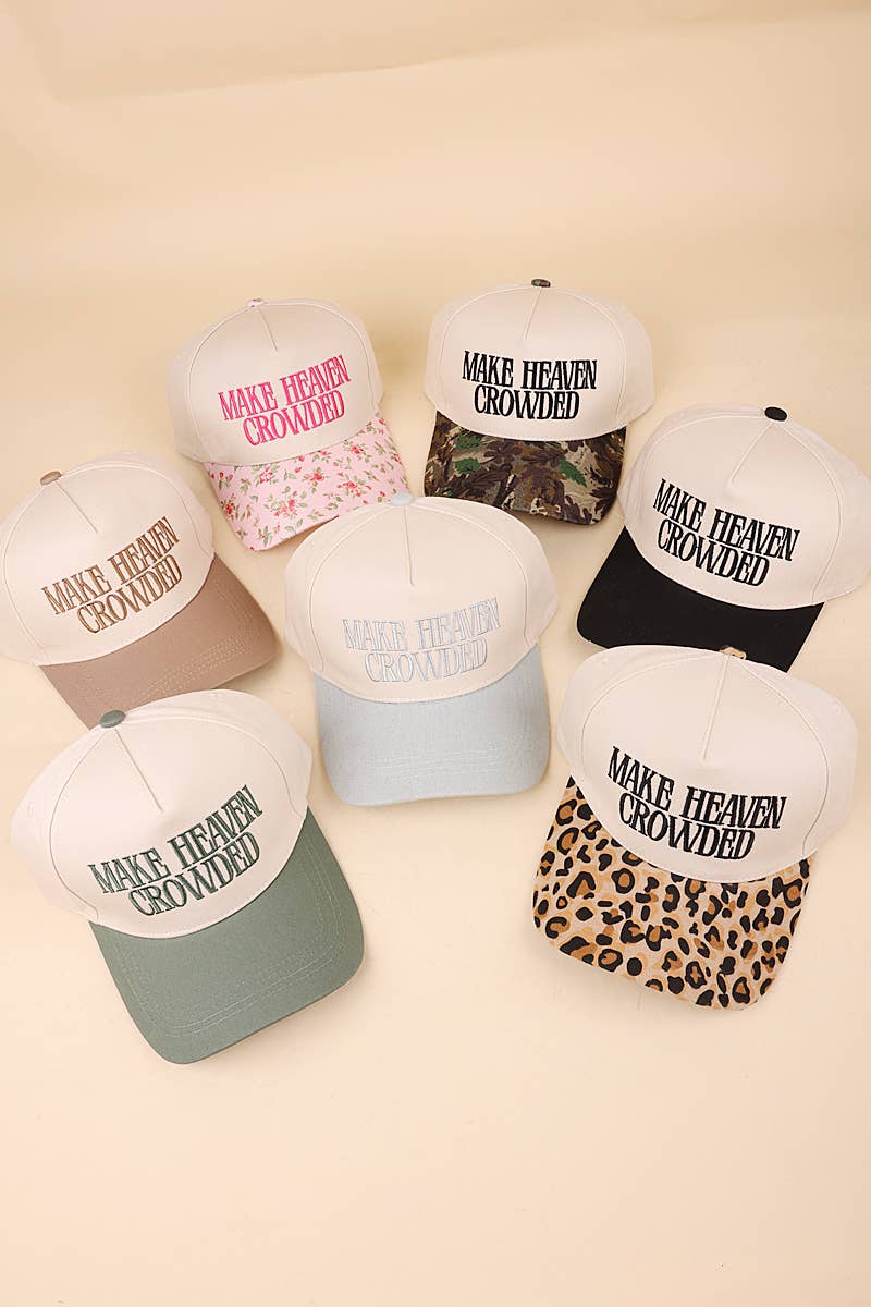 Make Heaven Crowded Two-tone Canvas Cotton Cap