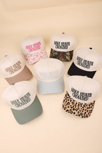 Make Heaven Crowded Two-tone Canvas Cotton Cap