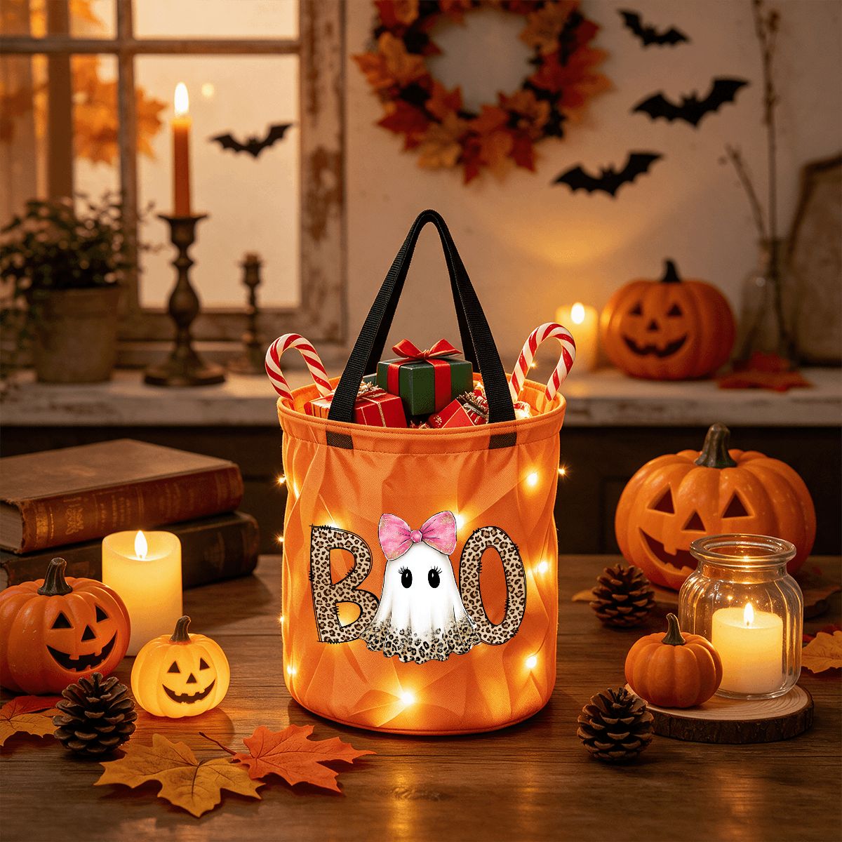 Light Up Halloween Basket